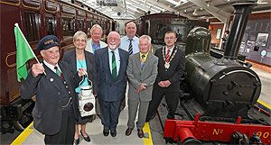George Legge, Margaret Ritchie MP, Bob Brown, Michael Collins, Stephen Bil, John Wilson and Mickey Coogan at the launch of their new £700,000 '"Carriage Gallery" Picture by Bernie Brown